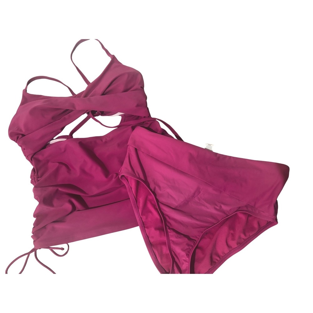 Freshwater XL‎ Magenta Pink Swimsuit High Waist Bottom Cut Out